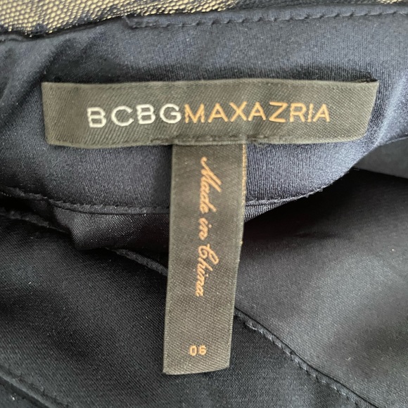 BCBG MAX AZRIA dark blue beaded evening gown. - Picture 7 of 7